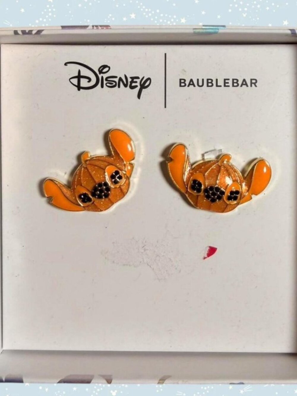 Baublebar Disney Lilo & Stitch Halloween Pumpkin orange stud earrings